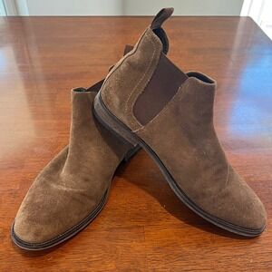 Section X Men Brown Suede Chelsea Boots Size‎ 8M Ankle Height Elastic Side